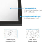 LOAAO 48"X30" Black Rectangle Bathroom Mirror Wall, Matte Black Aluminum Alloy - Image 5