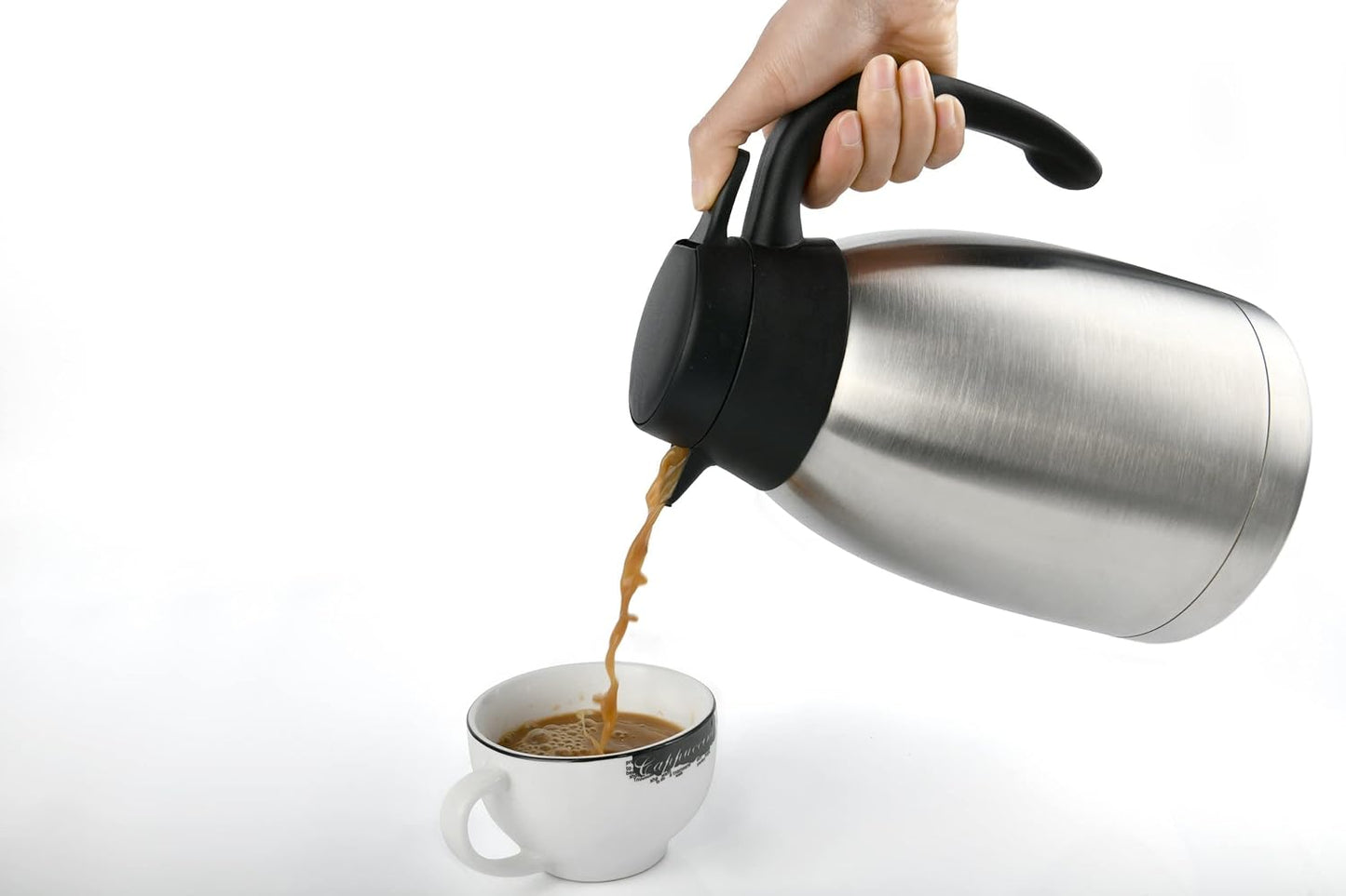 Heritage66 Stainless Steel Thermal Coffee Carafe Triple Layer Thermal Vacuum insulated 12 hours heat Retention/24 hours cold Retention/ 1 Liter Tea, Water, and Coffee Dispenser