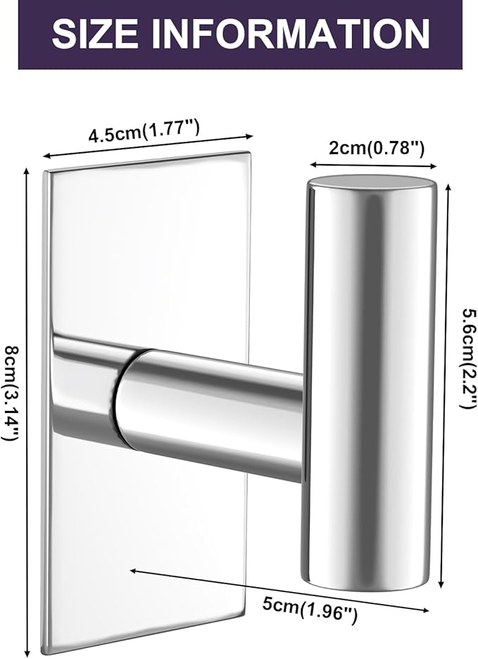 VAEHOLD Wall Towel Hooks, Heavy Duty Sticky Holder Waterproof Towel Hooks - Image 6