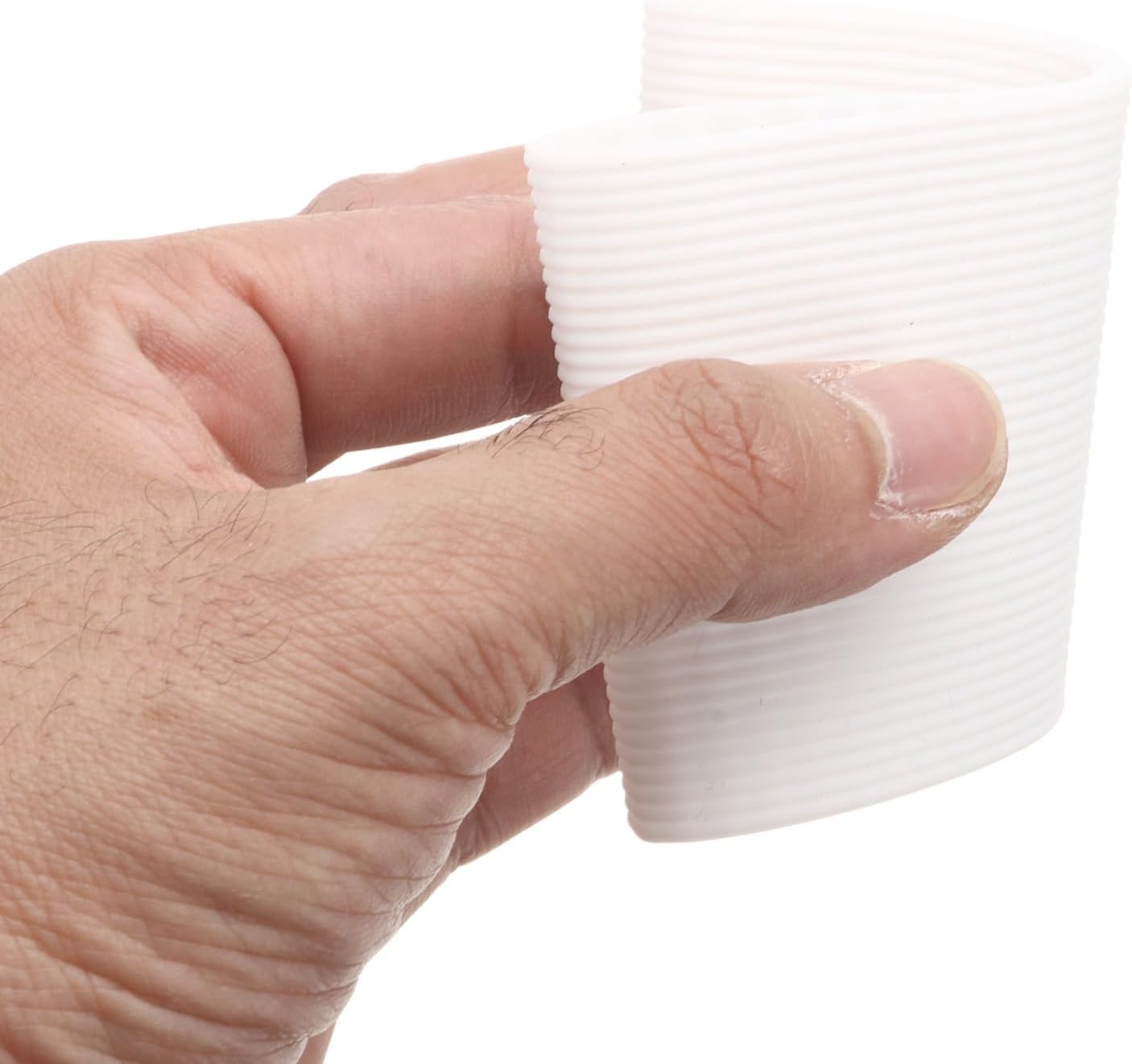 uxcell 3Pcs Coffee Cup Sleeve, Silicone Cup Sleeve Non-slip Glass Water Bottle Mug Sleeves White