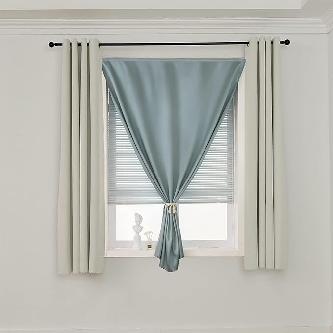 AJAZZ 100% Blackout Shades Window Cover Self Adhesive Curtains Sticky Curtain - Image 7