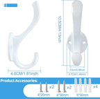 8 Pack Coat Hooks Wall Mount Heavy Duty Utility Retro Double Hooks - Image 3