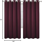 LEMOMO Burgundy Red Thermal Blackout Curtains/52 x 72 Inch/Set of 2 Panels Room - Image 10