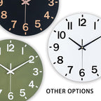 HZDHCLH Wall Clock 8 Inch Silent Non Ticking Wood Battery Operated White Wooden - Image 4
