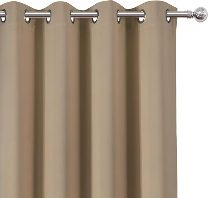 LEMOMO Blackout Curtains 66 x 72 Inch Long Natural Curtains Set of 2 Panels - Image 5