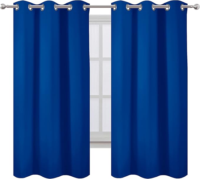 LEMOMO Royal Blue Thermal Blackout Curtains/42 x 72 Inch/Set of 2 Panels Room - Image 2