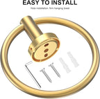 SetSail Towel Holder Screw-in Gold Towel Ring - Image 4