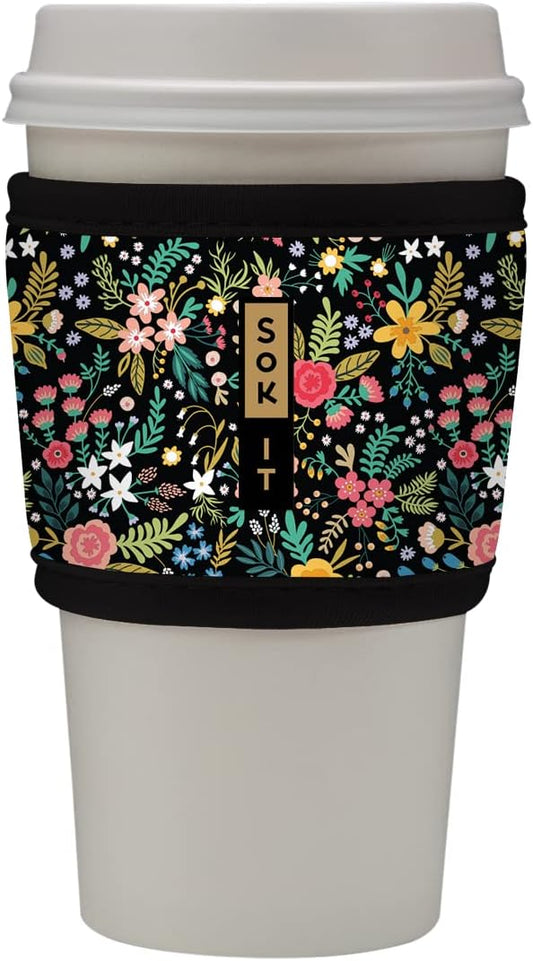 Sok It HotSok Coffee & Tea Reusable Insulated Neoprene Cup Sleeve (English Garden Picnic)