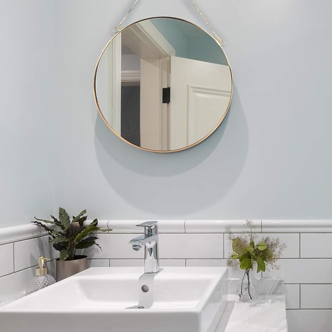 LONGWIN Hanging Wall Circle Mirror Decor Gold Geometric Mirror - Image 3