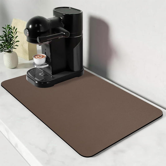 Bloss Absorbent Coffee Mat, Dish Drying Mat for Kitchen Counter Coffee Bar Accessories Espresso Machine, Dish Drainer/Home Improvement(16.1"x24.1", Brown)