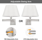 TRLIFE Dimmable Wall Sconce Plug in, Brushed Nickel Wall Sconces Set of Two - Image 4