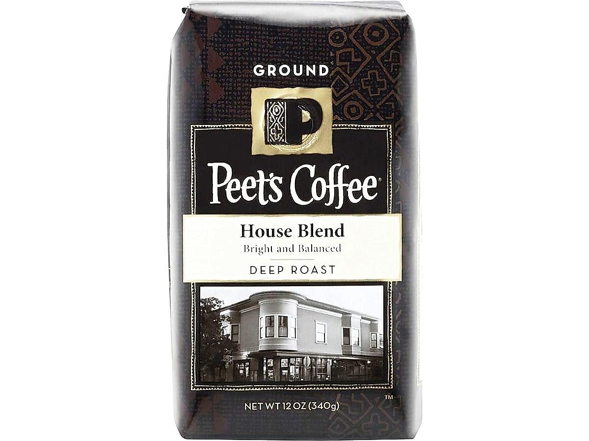 Peet's Coffee, Dark Roast Ground Coffee - House Blend 12 Ounce Bag