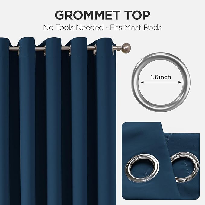 Joydeco Blackout Door Curtain for Doorway Privacy 78 Inches Long, Grommet - Image 9
