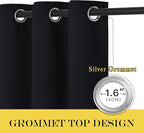NICETOWN Blackout Black Curtain 72 inches Long, Grommet Thermal Insulated - Image 2