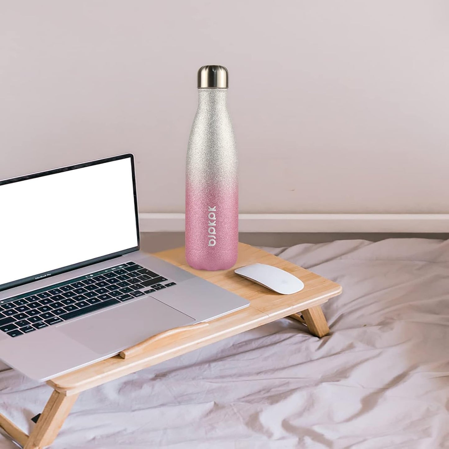 BJPKPK Insulated Water Bottles 17oz Stainless Steel Sports Water Bottles Keep Cold for 24 Hours and Hot for 12 Hours,BPA Free Water Bottl,Glitter Black