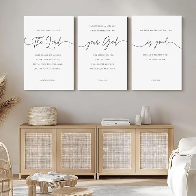 GUBIYU The Lord Your God Is Good Wall Art Black and White Christian Home Decor - Image 4