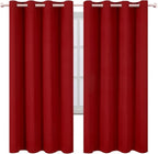 LEMOMO Blackout Curtains 66 x 72 Inch Long Red Curtains Set of 2 Panels Room - Image 2