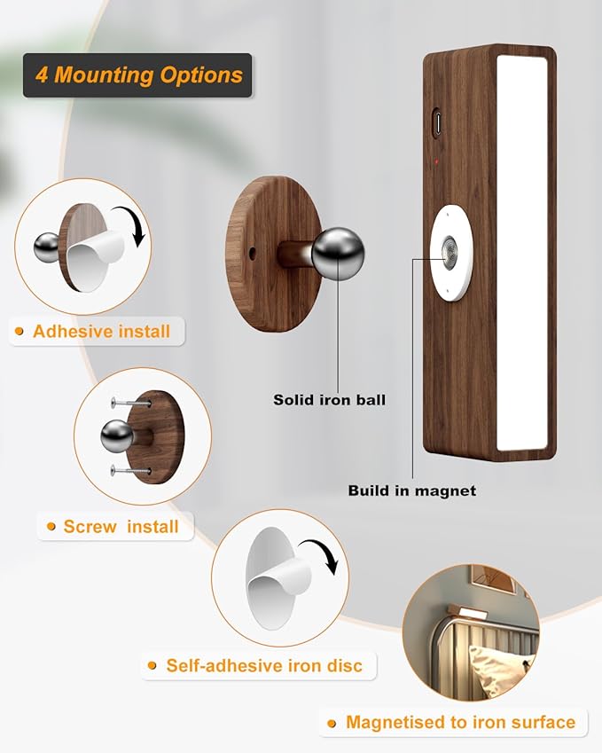DetarZinLED Battery Operated Wall Sconces Set of 2, Rechargeable Wall Lights - Image 5