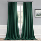 MIULEE Christmas Hunter Green Back Tab Blackout Curtains 108 Inch Long 2 Panels - Image 9