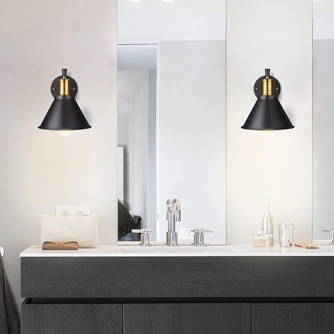 Swing Arm Wall Lamp Plug-in Cord Industrial Wall Sconce, Bronze and Black Finish - Image 8