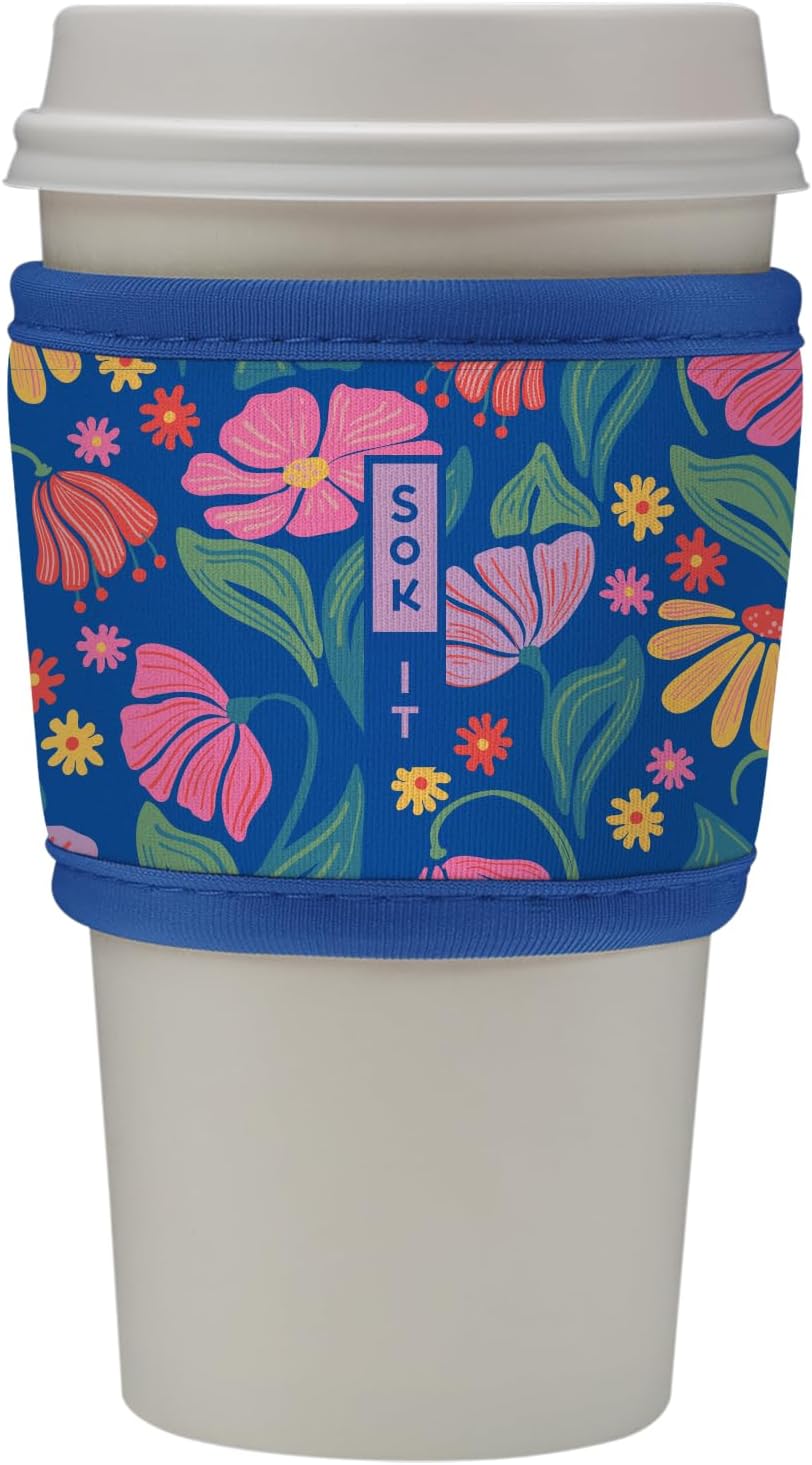 Sok It HotSok Coffee & Tea Reusable Insulated Neoprene Cup Sleeve (Fairy Flora)