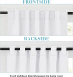 RYB HOME White Curtains for Living Room, Back Tab & Rod Pocket Top Insulating - Image 2