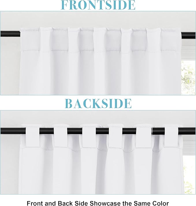 RYB HOME White Curtains for Living Room, Privacy Thermal Insulating Window - Image 6