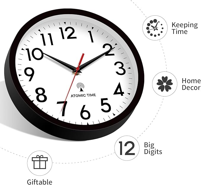 DAXSMY Atomic Wall Clock Analog 14 Inch Battery Operated Modern Decorative - Image 5