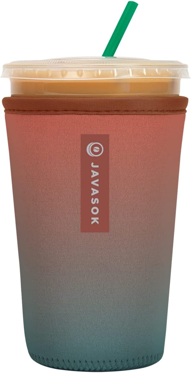 Sok It JavaSok Iced Coffee & Cold Soda Insulated Neoprene Cup Sleeve (Desert Ombre, Medium: 22-28oz)