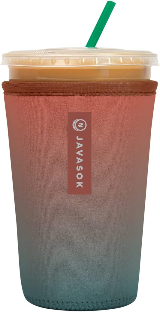 Sok It JavaSok Iced Coffee & Cold Soda Insulated Neoprene Cup Sleeve (Desert Ombre, Medium: 22-28oz)