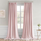 MIULEE Baby Pink Back Tab Blackout Curtains 96 Inch Long 2 Panels Set - Image 9