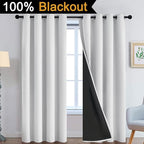 Yakamok 100% Blackout Curtains 96 Inches Long, 2 Thick Layers Heat and Full - Image 2