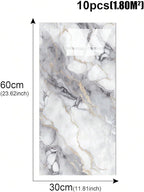 10pcs Marble Peel and Stick Waterproof Wall Panels, Heat-Resistant Backsplash - Image 4