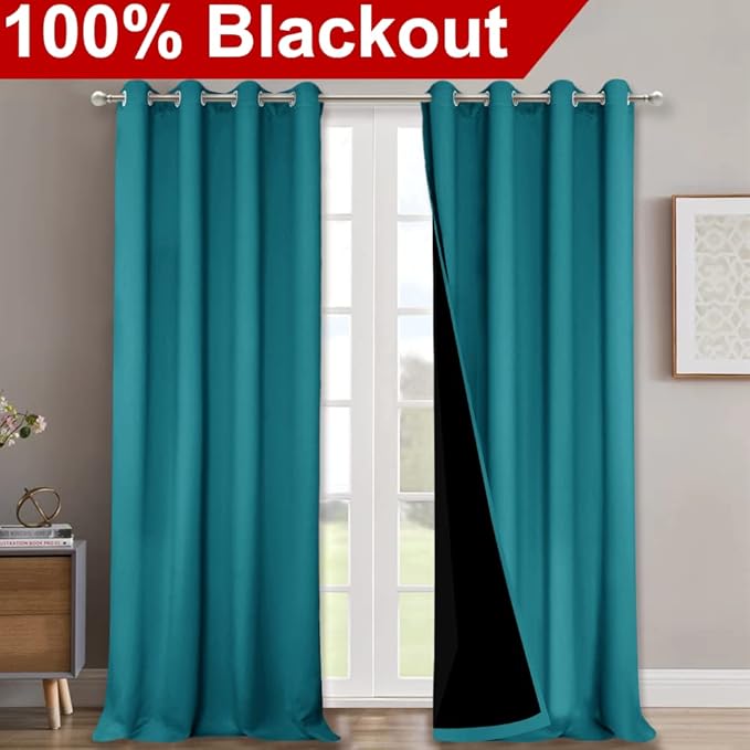 NICETOWN Full Shading Curtains 90 inches Long 2 Panels Set - Image 2
