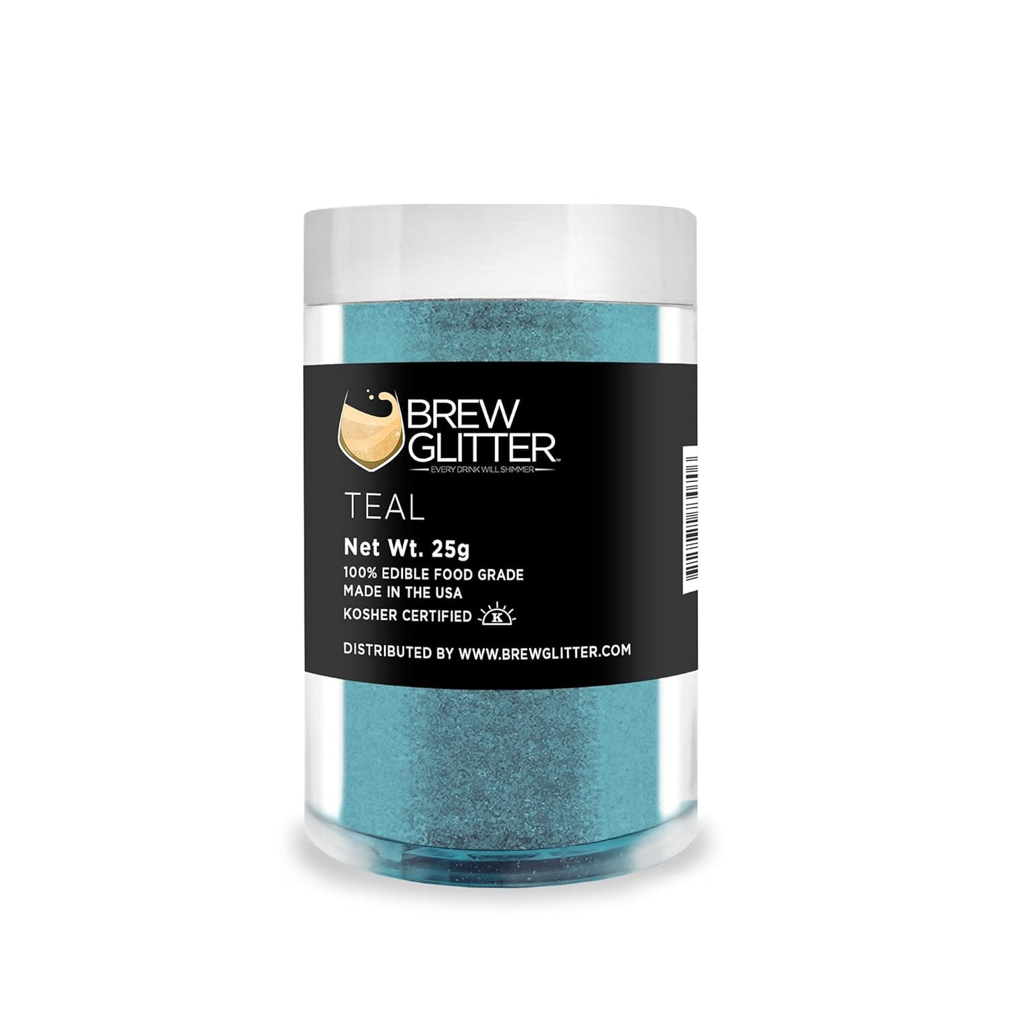 Teal BREW GLITTER Edible Glitter For Drinks, Cocktails, Beer, Garnish Glitter & Beverages | KOSHER & HALAL Certified | 100% Edible & Food Grade | Vegan, Gluten, Nut Free (25g, Teal)