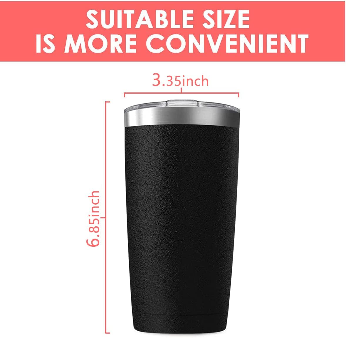 20oz Tumbler Vacuum Insulated Travel Mug with Lids, Stainless Steel Double Wall Bulk Cup Wine Tumblers for Home, Office, Outdoor Suitable for Vehicle Cup Holders(Set of 6, Navy)