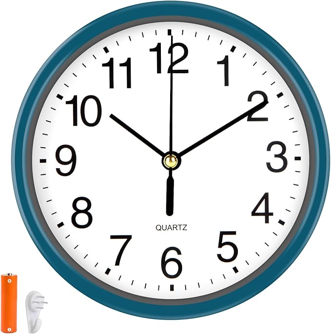 Silent Wall Clock Non Ticking, 6 Inch Wall Clocks Battery Operated, Small by EternaHora