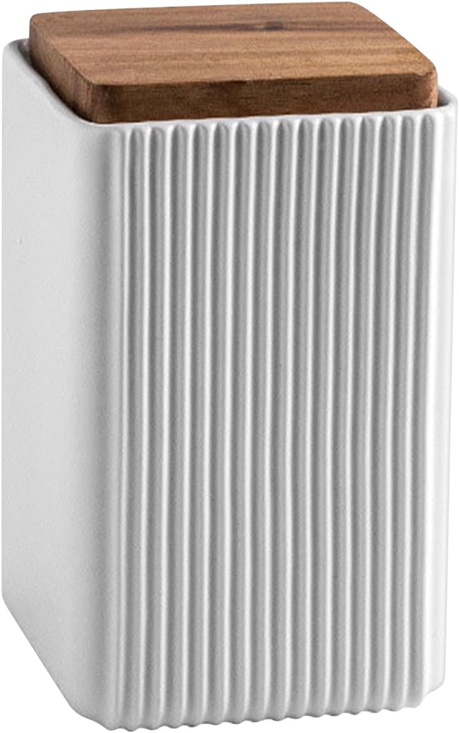 Ceramic Storage Jars Modern Elegant Highly Polished Airtight Storage Canisters with Lid Whiteware Food Stroage Jar for Kitchen Spice Tea Vanilla Sugar Coffee Beans (White-1000ML)