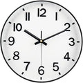 Black Wall Clock, 8 Inch Wall Clocks Battery Operated, Round Modern Non Ticking by MABPEDO
