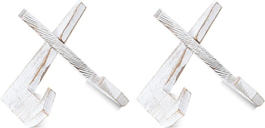 Plate Stand for Display, 6.5 Inch Picture Frame Holder Wooden, for Cook Book Decorative TableTop Art Easels Platter, 2 Pack (White)