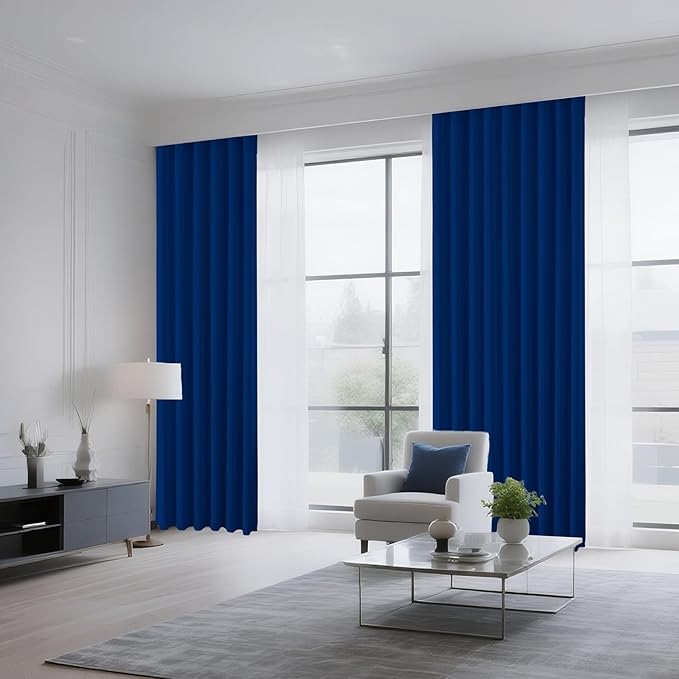 CUCRAF Royal Blue Blackout Curtains Customize, Rod Pocket Room Darkening Curtain - Image 8