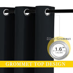 NICETOWN Black Out Sliding Door Curtain 102 inches Long, Grommet Thermal - Image 3