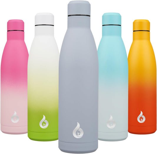 BJPKPK 25oz Insulated Stainless Steel Water Bottles Reusable Metal Travel Sports Water Bottle Keep Cold and Hot,Mist Grey