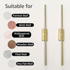 Set of 2 Battery Powered Linear Tube Rechargeable Gold Wall Sconce, Modern - Image 8