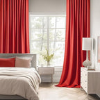 MIULEE Christmas Red Back Tab Blackout Curtains 120 Inch Long 2 Panels Set - Image 2