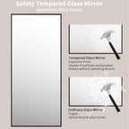 LOAAO 72"X32" Black Rectangle Bathroom Mirror Wall, Matte Black Aluminum Alloy - Image 5