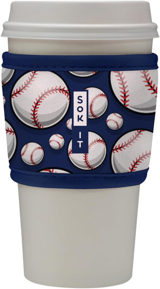 Sok It HotSok Coffee & Tea Reusable Insulated Neoprene Cup Sleeve (Baseball)
