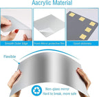 16"x12" Acrylic Mirror Sheet, Flexible Non Glass Body Mirror Tiles Large Self - Image 3