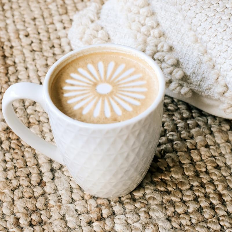 DOITOOL 6 Pcs Coffee Stencils Latte Art Stainless Steel Cappuccino Templates Coffee Templates for DIY Cupcake Mousse Hot Chocolate Milk Foam