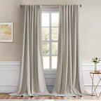 MIULEE Natural Back Tab Blackout Curtain 96 Inch Long 2 Panels Set by MIULEE